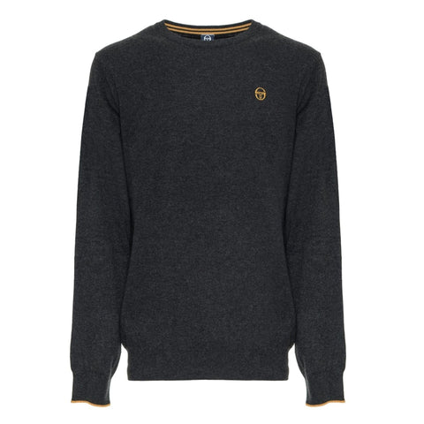 Sergio Tacchini dark grey melange sweatshirt by Jag Couture London New York, featuring a comfortable fit and stylish design.