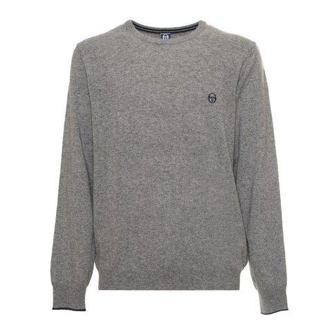 Sergio Tacchini grey melange sports jacket with logo, displayed by Jag Couture London - New York.