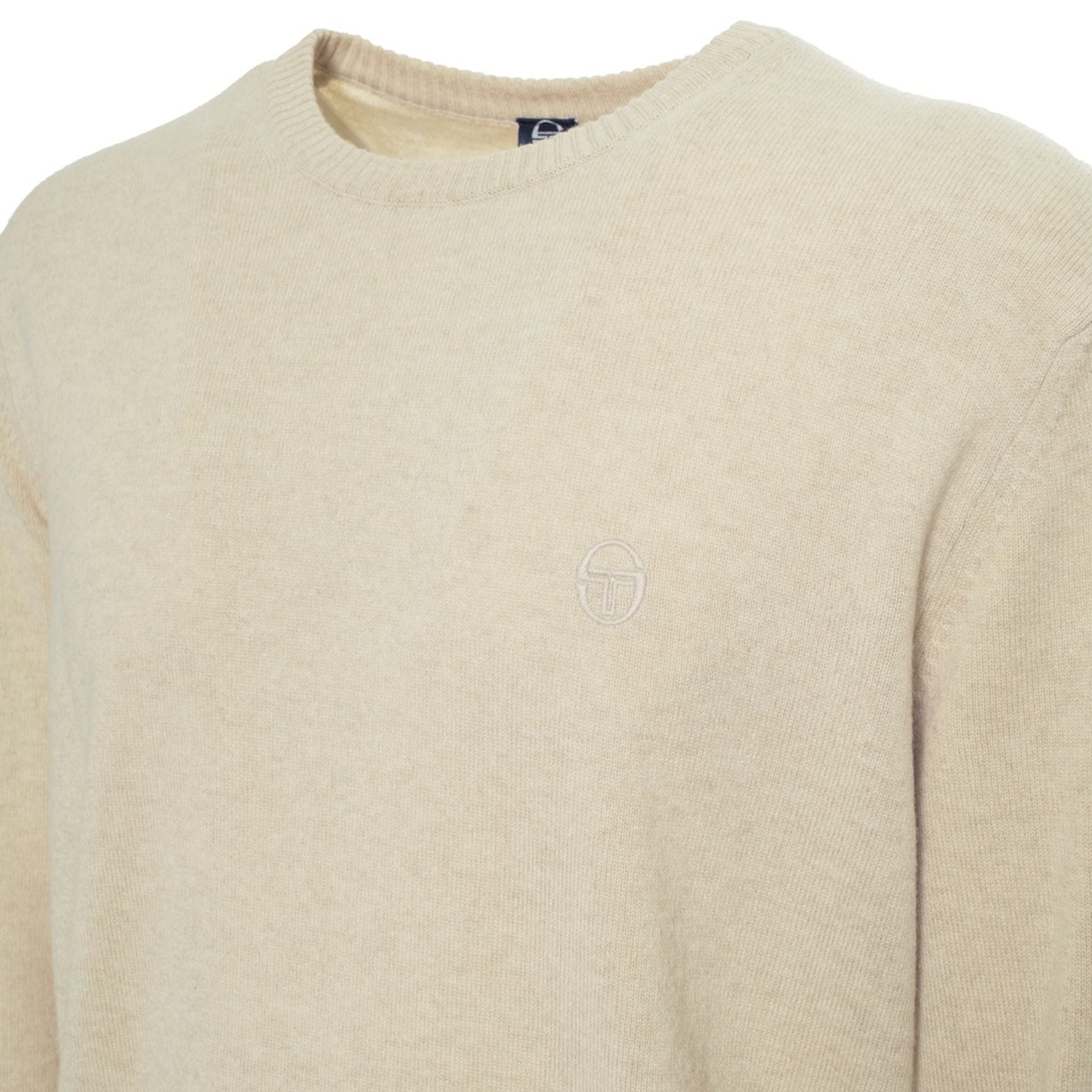 Beige Sergio Tacchini X073_21108 sports jacket by Jag Couture London New York, shown on hanger with detailed fabric texture.