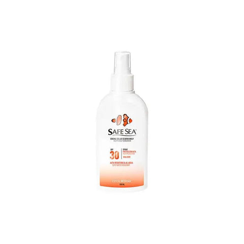 Jag Couture London Safe Sea Sunscreen Ecofriendly Body SPF30 spray in 100ml bottle, outdoor sun protection product
