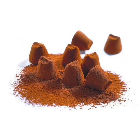 Jag Couture London New York salted butter caramel French truffles coated in cocoa dust, rich and flavorful confectionery.