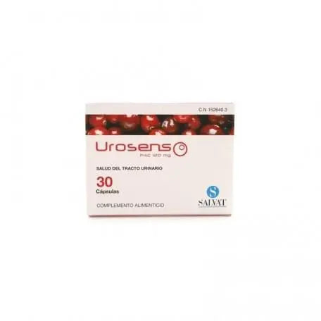 Salvat Urosens Pac 120mg supplement in a bottle, designed for urinary health, from Jag Couture London New York.
