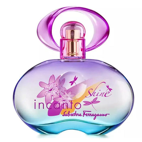 Salvatore Ferragamo Incanto Shine Eau de Toilette spray bottle, 100ml, with elegant packaging and branding visible.