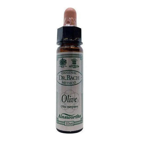 Santiveri Bach Olive 10ml herbal remedy bottle with dropper, displayed on a neutral background.