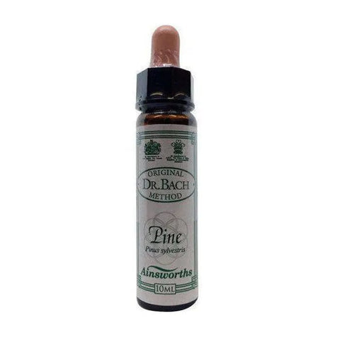 Santiveri Bach Pine 10ml herbal remedy bottle, natural product for wellness, with a clear label and dropper cap.