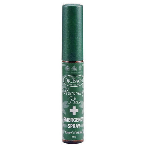 Santiveri Bach Recovery Plus Spray 21ml, natural herbal remedy spray in a small transparent bottle with a white cap.