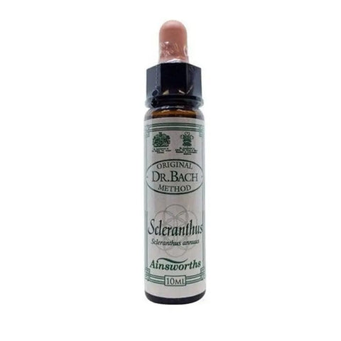 Santiveri Bach Scleranthus 10ml herbal remedy by Jag Couture London New York, showing the small bottle with label and dropper.