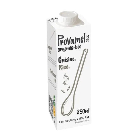 Organic Santiveri Cuisine Rice in a 250ml bottle, shown in a clear image with branding and product label.