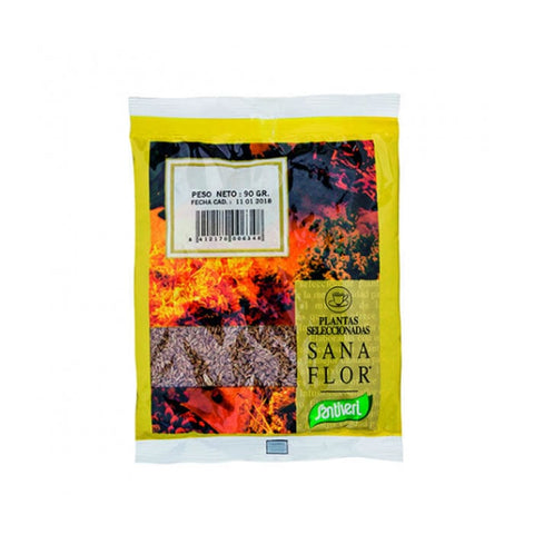 Santiveri Fennel herbal tea bag from Jag Couture London New York, 90g, with fresh fennel seeds and natural packaging.