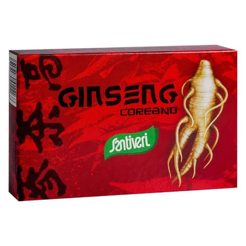 Santiveri Ginseng 40 capsules in a bottle, dietary supplement by Jag Couture London New York, natural herbal health product
