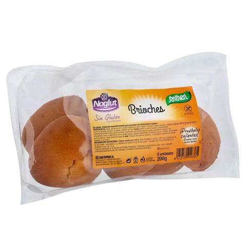 Santiveri Noglut Brioche 200g packaged vegan bread by Jag Couture London - New York, showing the fresh, golden brioche loaf.