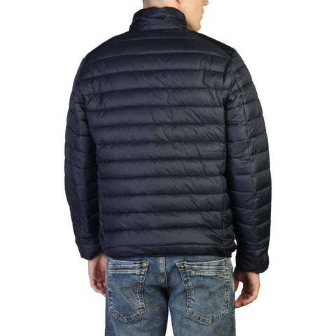 Blue Save The Duck Alexander puffer jacket from Jag Couture London featuring a sleek, insulated design with a high collar and lightweight fill.
