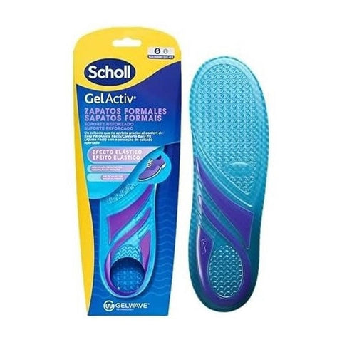 Pair of Scholl Gelactiv Formal Shoe Insoles by Jag Couture London in size S (35.5-40.5), designed for comfort in dress shoes.