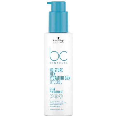 Schwarzkopf BC Bonacure Moisture Kick Hydration Balm 150ml, creamy hair treatment for deep moisture, shown in the image.