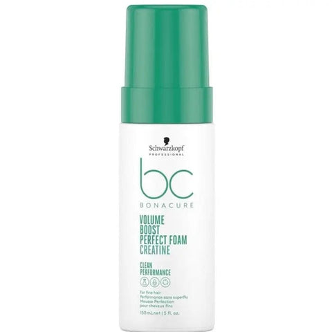 Schwarzkopf BC Bonacure Volume Boost Perfect Foam in a 150ml bottle, designed for adding volume to hair.