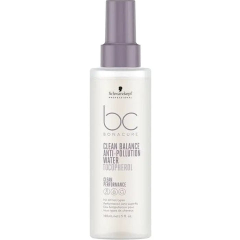 Schwarzkopf BC Clean Balance Anti-Pollution Water 150ml, a skincare spray by Jag Couture London - New York, with clear liquid in a spray bottle.