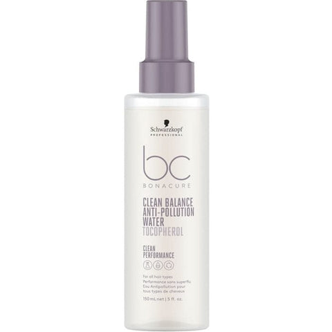 Schwarzkopf BC Clean Balance Anti-Pollution Water 150ml spray bottle, designed to refresh and purify hair and scalp.
