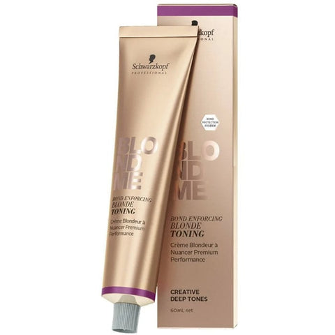 Schwarzkopf Blondme Blonde Toning Deep Chestnut 60ml bottle with product label, displayed on a neutral background.