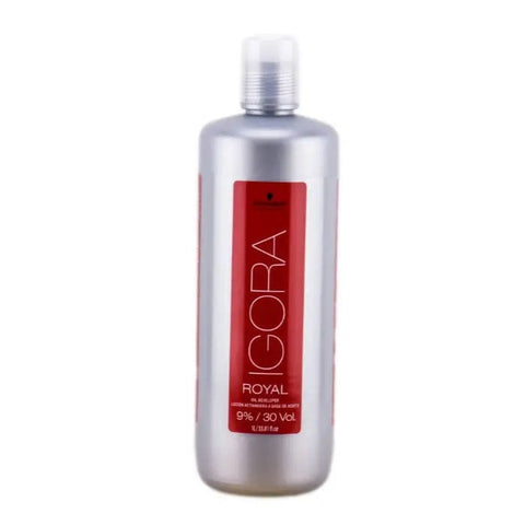 Schwarzkopf Igora Royal Color and Care Developer 9 30 Vol 1000ml bottle, used for professional hair coloring and care.