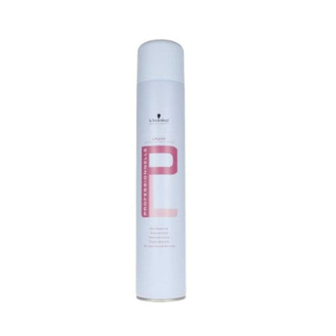 Schwarzkopf Professional Care Laque Super 500ml hair spray held in hand, showcasing strong hold and professional styling.