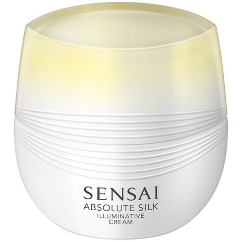 Sensai Sen Absolute Silk Illuminative Cream in 40ml jar, luxury skincare product with a smooth, silky texture displayed in the image.