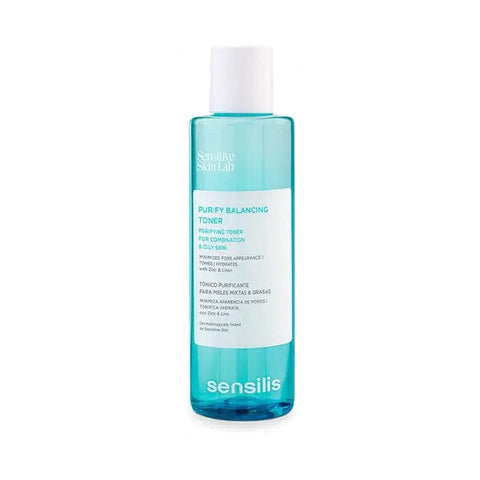 Sensilis Purify Balancing Toner bottle from Jag Couture London New York, 200ml, with clear label and sleek packaging.