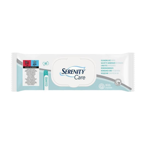 Pack of 63 Serenity Care adult wipes by Jag Couture London New York, showing soft, easy-to-use disposable cleansing wipes.