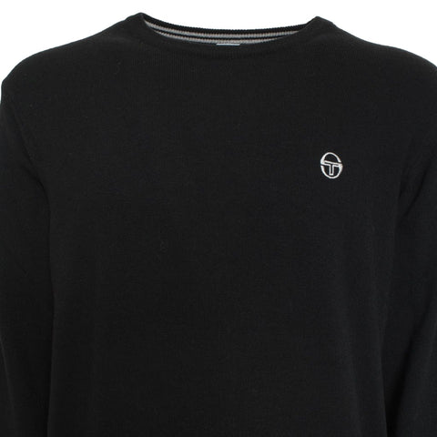 Sergio Tacchini X073 black sports jacket by Jag Couture London New York, front view showing logo and fabric details.