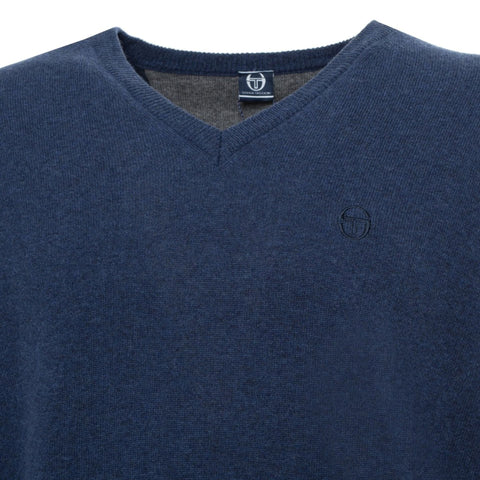 Sergio Tacchini X073_21105-_207 sports jacket by Jag Couture London - New York, front view showing navy blue fabric and logo details.