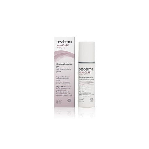 Sesderma Nanocare Intimate Genital Rejuvenation Gel in 30ml bottle, shown with packaging, designed for intimate skin care.