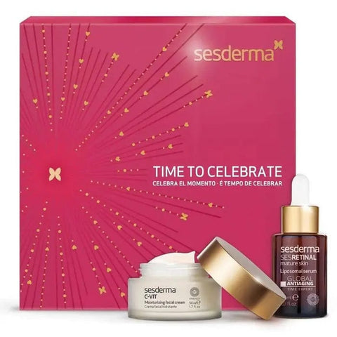 Sesderma Sesretinal Serum and C-Vit Cream set in elegant packaging, featuring skincare products from Jag Couture London - New York.