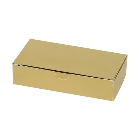 Shiny gold 8-ounce chocolate container with locking top by Jag Couture London - New York, sleek and elegant for premium storage.