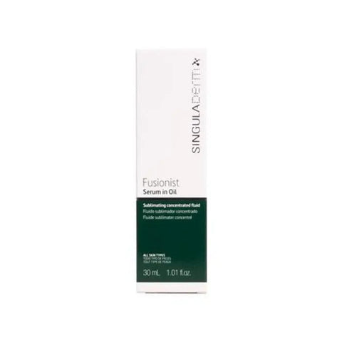 Jag Couture London Fusionist Serum in Oil by Singuladerm, 50ml bottle, featuring a sleek dropper and luxurious golden hue.