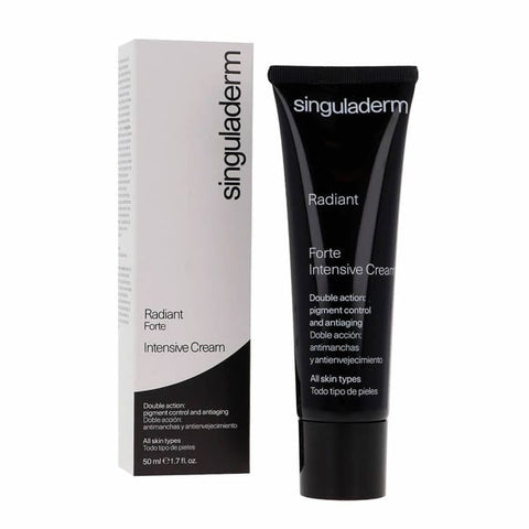 Jag Couture London New York Singuladerm Radian Forte Intensive Cream 50ml jar with smooth cream inside.