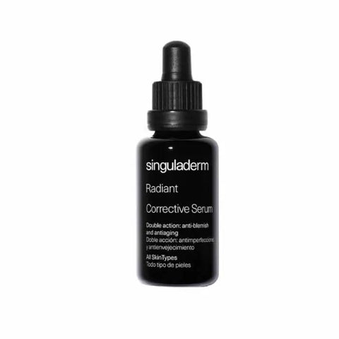 Jag Couture London New York Singuladerm Radiant Corrective Serum 30ml bottle with sleek packaging and applicator.