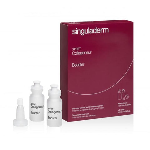 Singuladerm Xpert Collageneur Booster Intensive Treatment 2x10ml vials by Jag Couture London New York, skincare treatment for collagen boost.