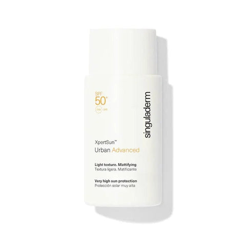 Singuladerm XpertSun Urban Advanced SPF 50+ light texture 50ml, skincare product with sun protection in a sleek bottle