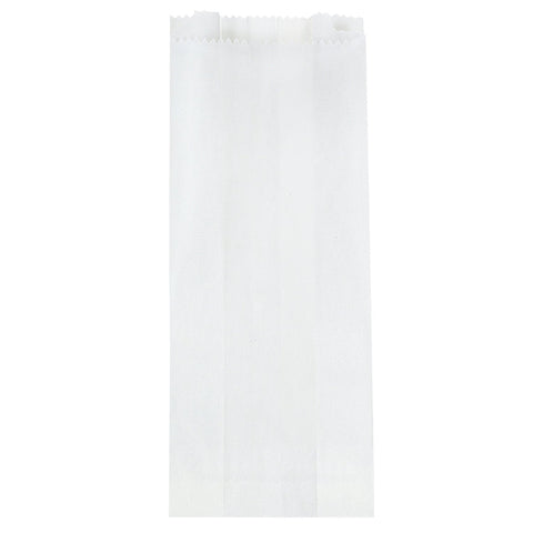 Small white glassine bag by Jag Couture London, 80x44x200mm, perfect for gift packaging or storage.