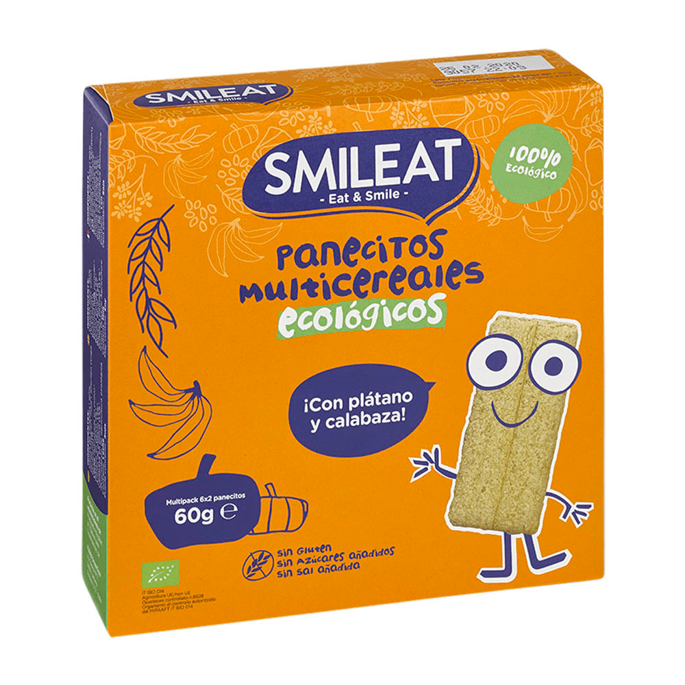 Jag Couture London - New York Smileat Panecillos De Cereales Con Platano y Calabaza Bio 60g