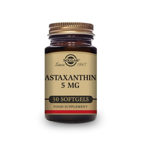 Solgar Astaxanthin 5mg supplement in 30 pearls, natural antioxidant capsule from Jag Couture London New York.