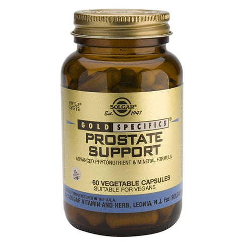 Solgar GS Prostate Support capsules in a bottle, dietary supplement for prostate health, by Jag Couture London New York.