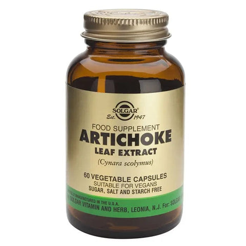 Solgar SFP Artichoke capsules by Jag Couture London - New York, 60 capsules of Cynara Scolymus extract for digestive support.
