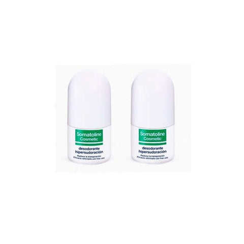 Jag Couture London Hyper Perspiration Deodorants Pack with two 40ml roll-ons from Somatoline Cosmetic for sweat control.