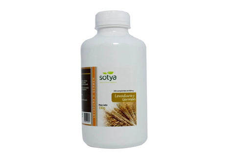Jag Couture London New York Sotya Levadura Germen 550 Com, nutritional supplement in capsule form, with green capsule visible.