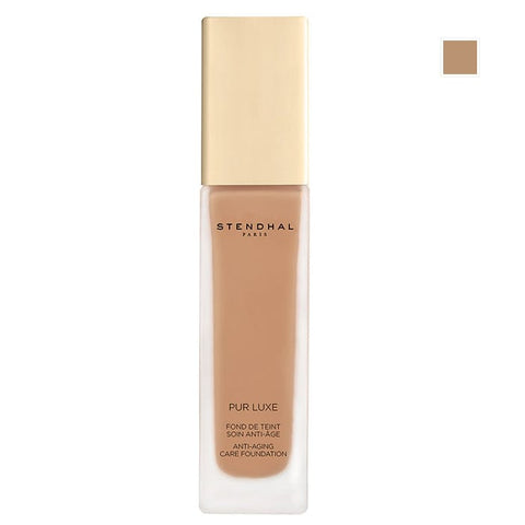 Jag Couture London New York Stendhal Pur Luxe Anti-Aging Foundation 431 Ambre 30ml, close-up of the foundation bottle.