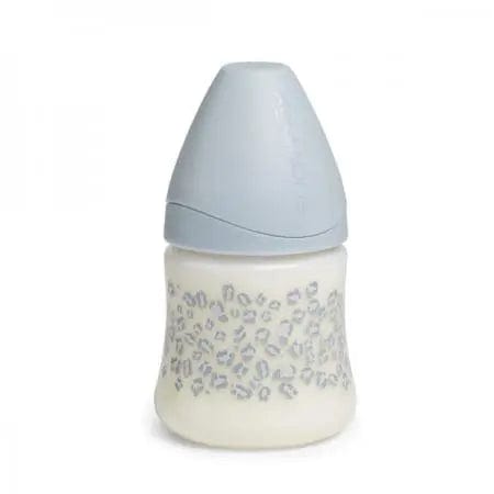 Suavinex baby bottle with three-position nipple, 150ml capacity, suitable for 0 months, by Jag Couture London New York.