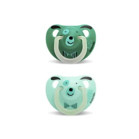 Jag Couture London New York Suavinex Night & Day anatomical latex teat soothers, set of 2 with natural latex soothers for babies.