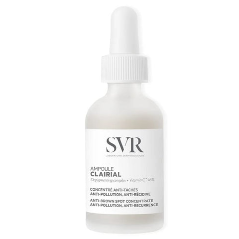 Jag Couture London New York SVR Clairial Ampoule 30ml bottle, clear serum for skin brightening and revitalization.