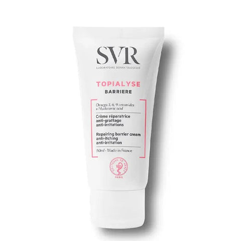 Jag Couture London SVR Topialyse Nourishing Hand Cream in 50ml tube, showing the product and packaging.