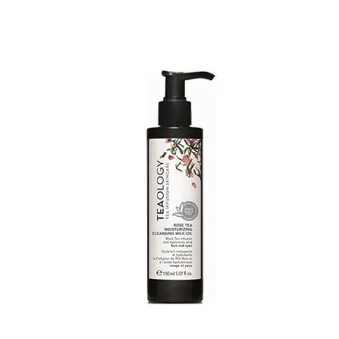 Jag Couture London Teaology Rose Tea Moisturizing Cleansing Milk-Oil bottle, 150ml, with rose extract and gentle cleansing features.